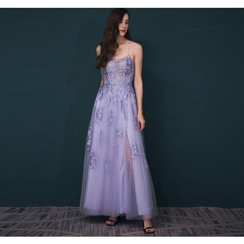Evening dress women 2021 new suspender celebrity party dress long host banquet annual meeting noble, elegant and thin 20-361031