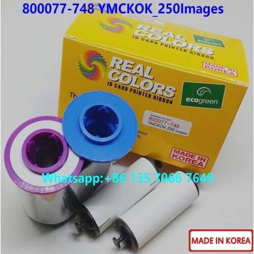 10Pieces Compatible Zebra Ribbon 800077-748 YMCKOK 250 Images Double Side Printing for Zebra ZXP7 Card Printer