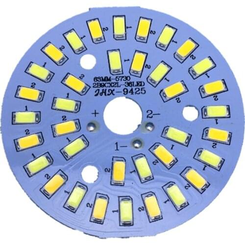 LED White/Warm White 5730 Lamp Beads 2B9C Round Lamp Board 9W 65MM Heat Sink Aluminum Substrate Plate 10pcs