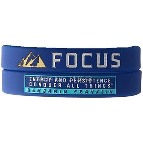 100pcs Focus Motivational wristband silicone bracelets free shipping by ePacket