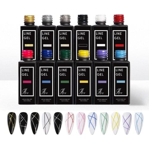 15ml Nail Art Line Glue Nail Painted Glue DIY Hook Line Drawing Flower Nail Polish Glue Silk Popular Color Phototherapy Glue Set