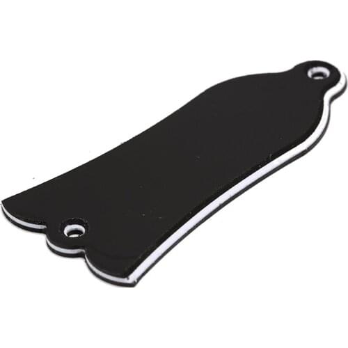2 Holes Black Bell Shape PVC Truss Rod Cover Plate Scroll Plate For Guitar