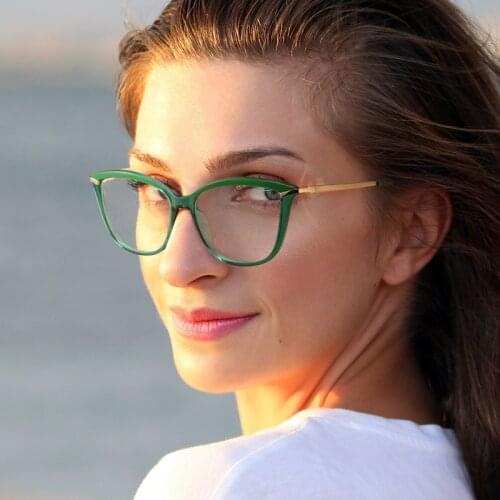2021 Fashion Sexy Cat Eye Anti-blue Glasses Frame Women Brand Optical Transparent Eyeglasses Female Spectacles Oculos Feminino