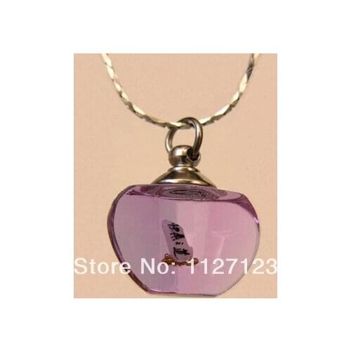 25pcs/lot purple apple Rice vials pendants rice vial pendant perfume empty glass bottle glass spray perfume bottle