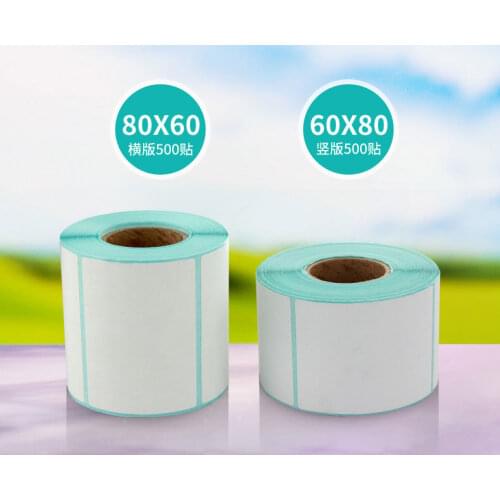 80mm x 60mm x 500 thermal label paper thermal sticker paper for thermal barcode printer