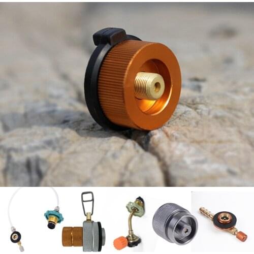 6 Kinds of Outdoor Stove Head Adapter Fuel Gas Tank Joint Adapter Card Type/flat Type Safety Inflation Valve Camping Equipment