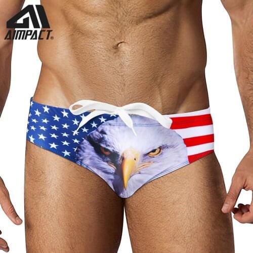 AUSTiNBEM Swimming Briefs Trunks for Men Summer Beachwear Fashion Cool Animal Famous Face Print Shorts Swimwears Bathsuit AM8111