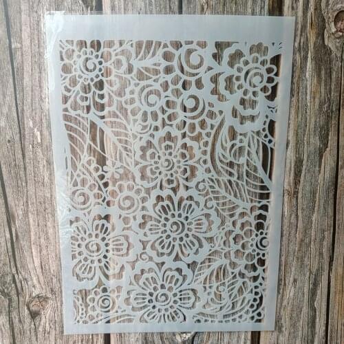 A4 Size DIY Craft Flower Stencil for Painting on Wood,Fabric,Walls Art Scrapbooking Stamping Album Embossing Paper Cards
