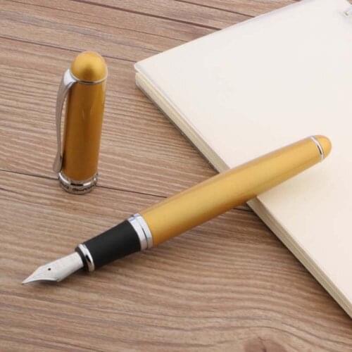 JINHAO 750 classics SCHOOL YELLOW golden Trim Iridium pen Fountain Pen