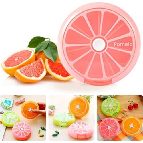 Pills Box Portable Rotating Plastic Pill Storage Box Medicine Box 7-grids Tablet Storage Box Organizer