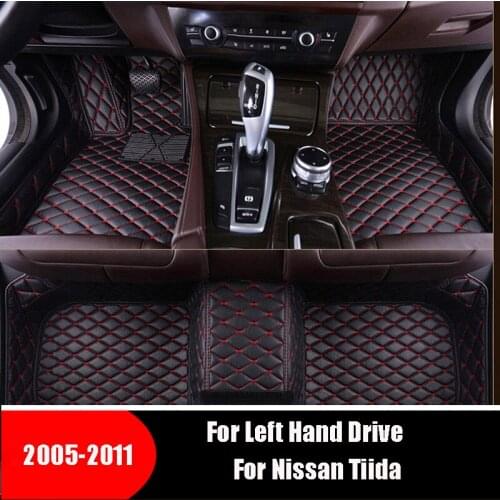 Leather Rugs Car Floorliners Auto Interior Accessories Car Floor Mats For Nissan Tiida 2005 2006 2007 2008 2009 2010 2011