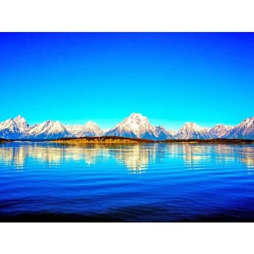 LaoJieYuan Snow mountain beautiful natural lake scenery Diamond Painting