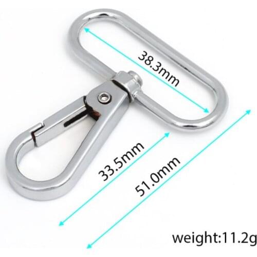 38mm Metal Bag Buckle Carbines Swivel Lobster Clasp Snap Hook Key Chain Ring Hardware accessories