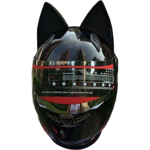 Full face nitrinos brand helmet lovely black cat motorcycle helmet Four Seasons women racing helmet abs material helmet new styl