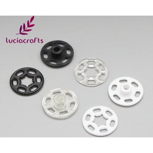 Lucia crafts 20 set Black/White/Clear Invisible Nylon Snap Fasteners Press Button Stud DIY Sewing Garment Accessories E0517