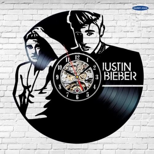 Justin Bieber Lyrics Art LIMITED Vinyl Record Wall Clock LP Home Gift Decor saat dial vision