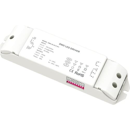 New Led DMX Intelligent Dimming Driver DMX512 RDM;AC100V-240V Input;24V 1.5A 36W Output Dimmable Power Drive Push Dim