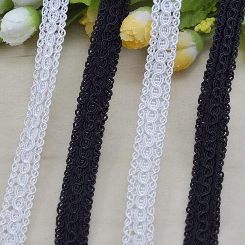 30Metres High Quality DIY Clothes Curtain Accessories Cheap Curve Lace Trim Sewing Lace White Centipede Braided Ribbon Lace 15mm