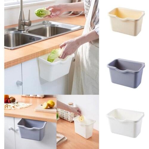 Kitchen Cabinet Door Hanging Trash Plastic Garbage Bin Can Rubbish Container Household Cleaning Tools Mini Waste Bins 2 Colors