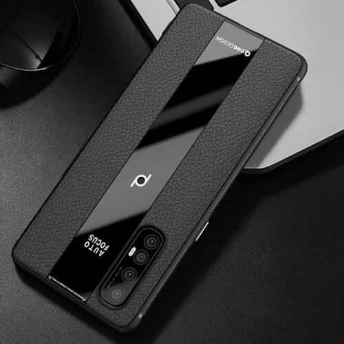 Reno 3 Luxury Litchi Veins Silicone Phone Case For OPPO Reno 3 Pro Ultra-thin Painting TPU Cover Coque For Reno3 Pro