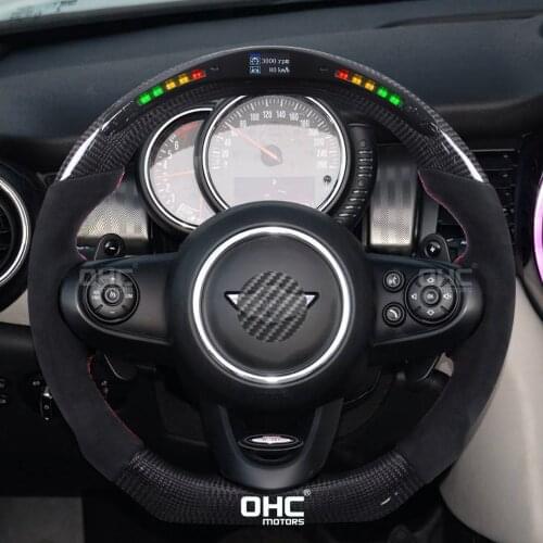 100% Real Carbon Fiber LED Display Steering Wheel Mini compatible for F54 F55 F56 F57 F60 S cooper club-man country-man