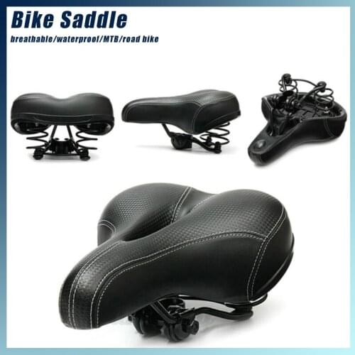 Bike Saddle Bicycle Seat Hollow Breathable Leather Shock Absorbing Road Mountain Bike Soft Cushion Pads Cycling Accessories