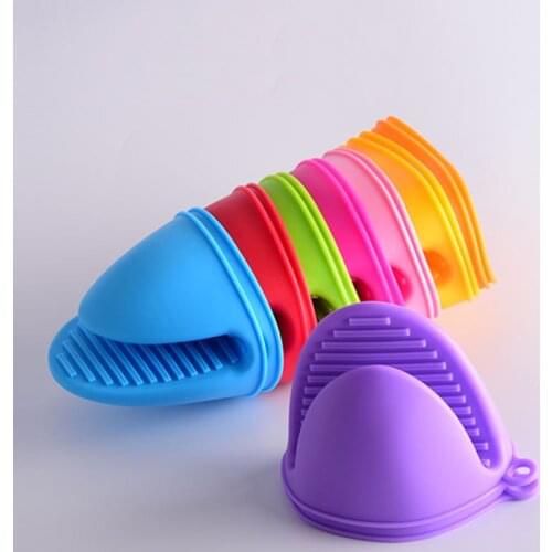 2pcs/set Silicone Kitchen Organizer Insulated Heat Pot Clips Microwave Oven Gloves Hot Plate Clip Anti-scald Thicken