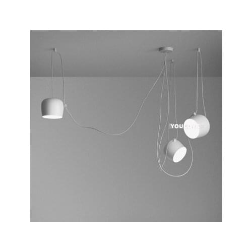 Modern Drum Pendant Lights Fixture Nordic White/ Black Single /2/3/4 Droplights Home Indoor Lighting AC110V 220V Hanging Lamps