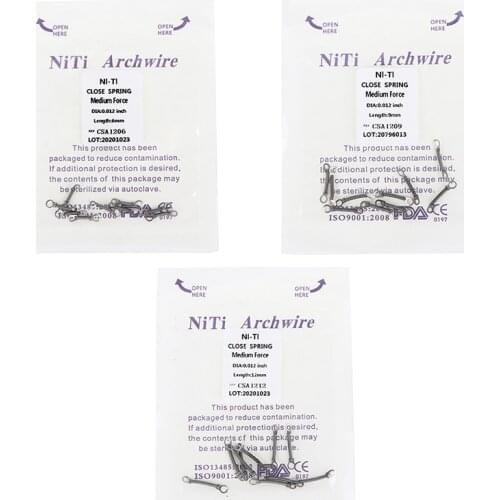 10pcs Dental Orthodontic Closed Coil Spring Anterior Teeth Torque Spring Orthodntics Niti Open Close Coil Spring Dental Material