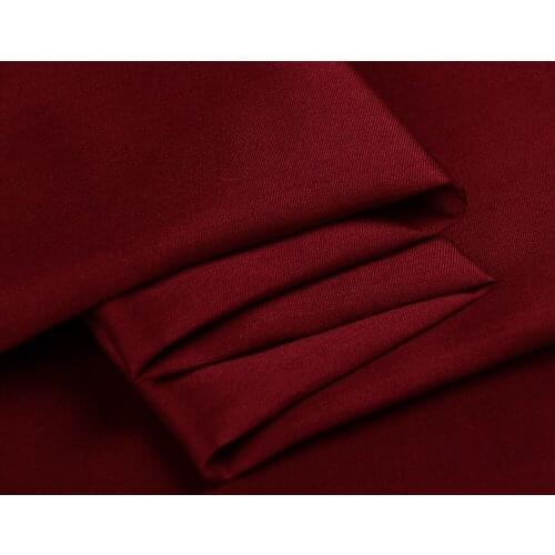 32mommes Silk Wool Twill Fabric 140cm width 48%Silk+52% Wool Tissus for Evening Dress Women No.30 Dark WineRed