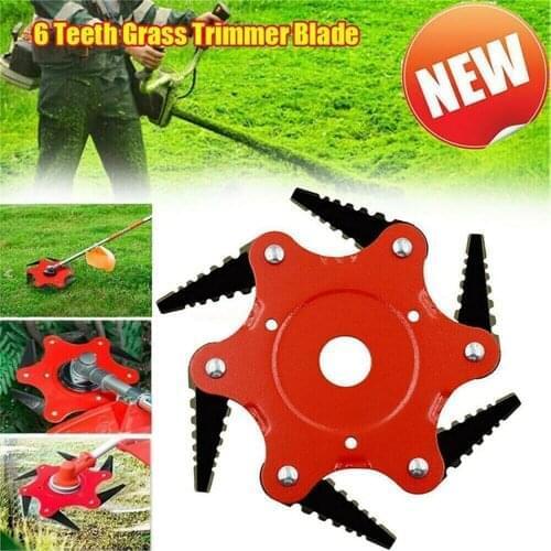 6 Teeth Grass Trimmer Blade Anti-Aliasing Knife Head Durable Electricity Manganese Steel Sturdy Garden Strimmer Mower Tool