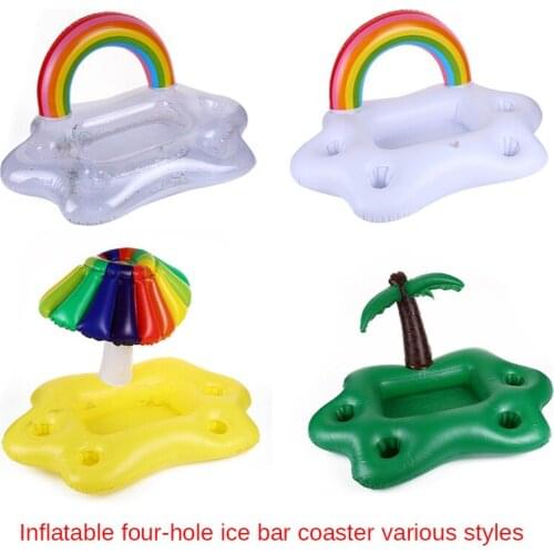 Thickened PVC water inflatable coconut ice bar swimming ring