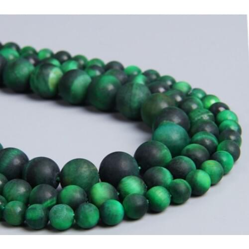 Natural Frosted Tiger Eye Stone Beads Green Bulk True Round Stone Beads Womens Jewelry Making Womens Manual Bracelet Supplies