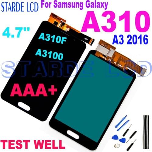 AAA+ LCD For Samsung Galaxy A3 2016 A310 A310F A3100 LCD Display Touch Screen Digitizer Assembly For A3 A310 Can Adjust Brightne
