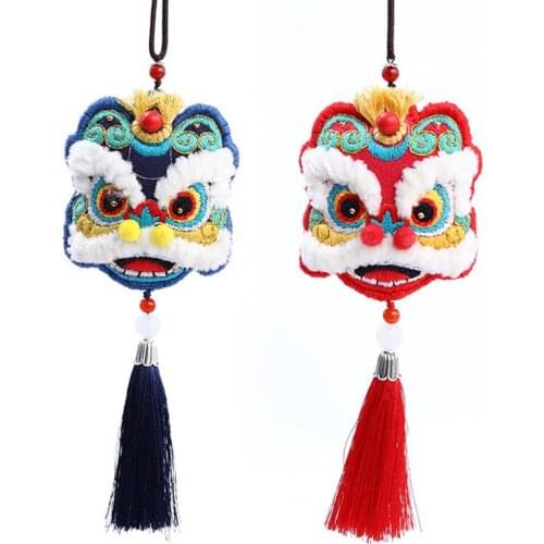 1Sets Chinese Amulet Lucky Fortune Lion Pendant DIY Embroidery Kit Handmade Material Bag Needlework Pack Crafts Sewing Supplies