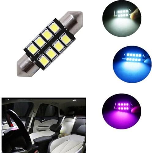 1pcs 31mm 36mm 39mm 42mm Auto LED FESTOON Bulb 2835 leds C5W Car Dome Light Auto Interior Map Read Lamp DC12V white blue pink