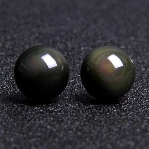 15.5" Natural Rainbow Obsidian Wholesale 6 mm 8 mm 10 mm Black Obsidian Round Bead Polished Spacer Loose Beads For DIY Making