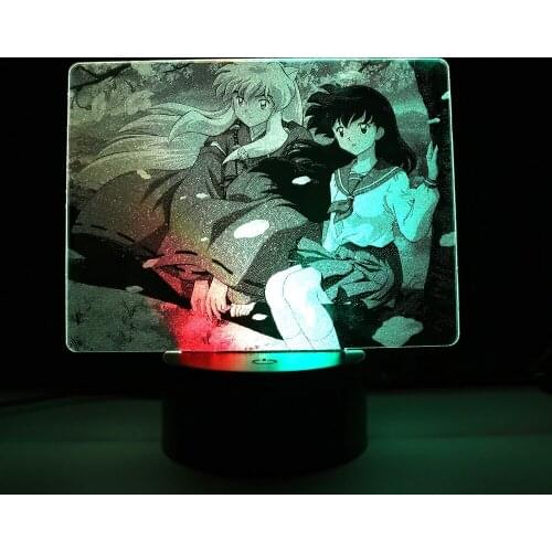 Boy And Girl Sitting On Branch 3D Lamp Anime Figure Acrylic Light Guide Plate Home Decoration for Couple Festival Birthday Gifts