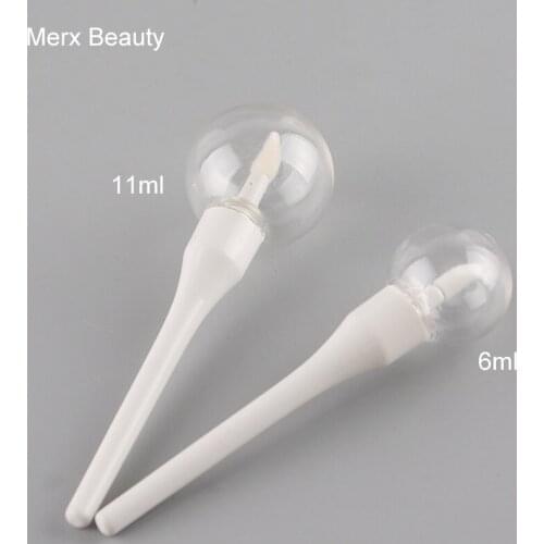 5/50PCS 6ML 11ML Clear Cosmetics Lip Gloss Ball Packing Container/Case With White Cap Portable Liquid Eyeshadow Bottle DIY Tool