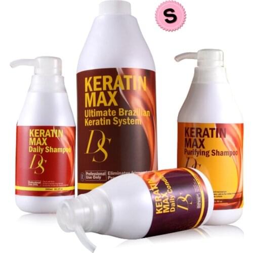 8% Formalin 1000ml DS Max Keratin Hair Treatment+500ml Purifying Shampoo+300ml Daily Dry Shampoo and Deep Conditioner For Hair