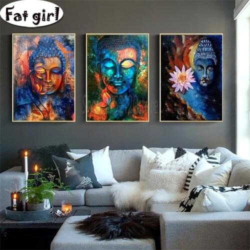 Retro Buddha diamond painting 5D diy Art Prints Mosaic Chinese Style Buddhist embroidery mural cross stitch square round drill