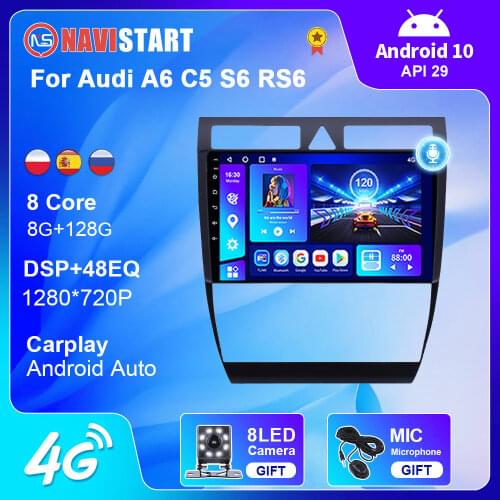 Autoradio Car Radio for Audi A6 C5 1997-2004 S6 2 1999-2004 RS6 1 2002-2006 2din Multimedia Video GPS Navigation Carplay Android