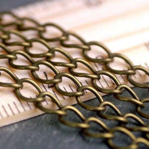 Free shipping!!!!100M/lot Bronze Tone Plated Link Chains 6x3mm