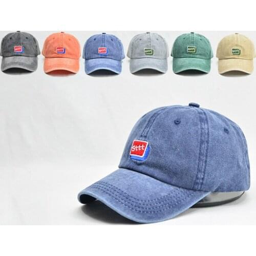 SEFRTPHT Washed Denim Letter Embroidery Snapback Baseball Cap Men Women Hip Hop Dad Cap Trucker Hat Dropshipping