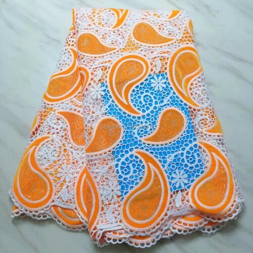 Fast Delivery (5yards/pc) New Design African Velvet Lace Fabric Yellow White With Stones Embroidery High Quality For Party Dress
