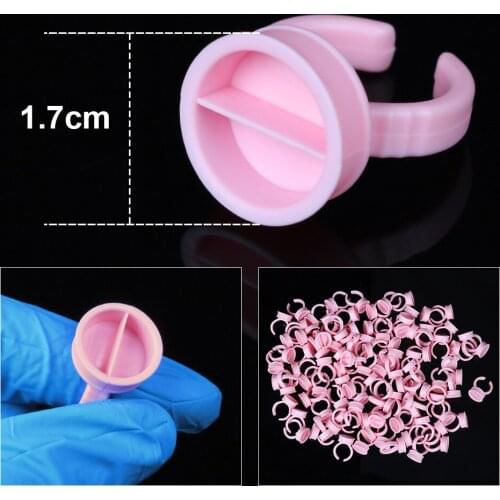 50Pcs Microblading Pink Ring Tattoo Ink Cup Caps Pigments Holder S L M Disposable Permanent Makeup Divider Tattoo Container