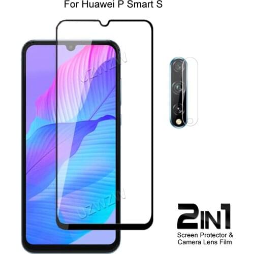 For Huawei P Smart S Front Screen Protector Protective Tempered Glass & Camera Lens Film