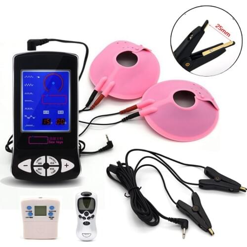 Electric Shock Kit, Electro Accessory Nipple Clamps Breast Massager Pad Nipple Sucker Finger Sleeve Medical Sex Toys Adult Games