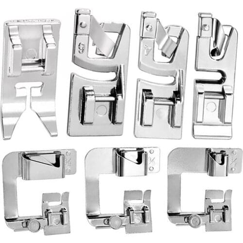 Imzay 7Pcs Hemming Foot Kit-Narrow Rolled Hem Sewing Machine Presser Foot, Wide Hem Presser Foot, Straight Stitch Presser Foot