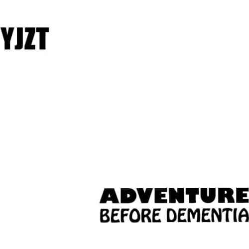 YJZT 12.7CM*2.9CM ADVENTURE BEFORE DEMENTIA Vinyl Motorcycle Interesting Car Sticker Decals Black/Silver C13-000412